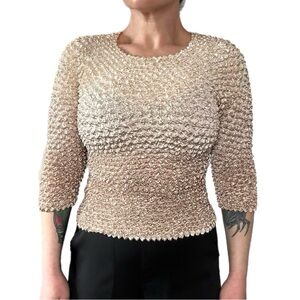 Vintage Y2K cream popcorn top